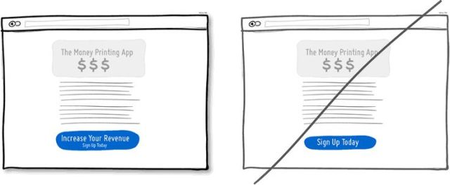 试着在页面上使用能"带给用户好处的按钮"，取代"任务导向的按钮"